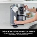 Machine a Glace et Sorbetière, 13 modes, Machine a glaces l’italienne Intégré, Avec 2 pots, Pièces Amovibles Lavables au Lave-Vaisselle, Gris platine NINJA CREAMi Scoop et Swirl Original NC701EU – غسالة صحون نينجا رمادي NC701EU