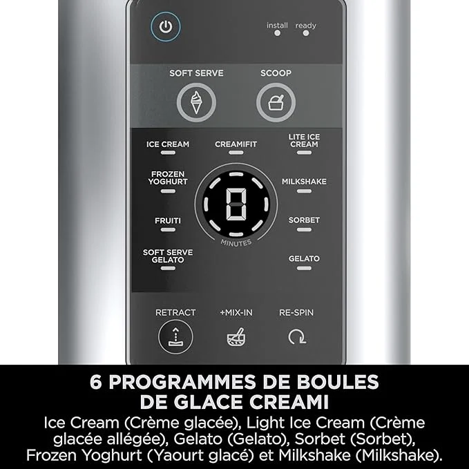 Machine a Glace et Sorbetière, 13 modes, Machine a glaces l’italienne Intégré, Avec 2 pots, Pièces Amovibles Lavables au Lave-Vaisselle, Gris platine NINJA CREAMi Scoop et Swirl Original NC701EU – Image 6