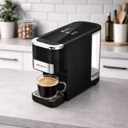 Cafetière 4 en 1 Digital  Multi-Capsules et Café Poudre 20 Bar 1545W Arcodym DYM-CM7042G