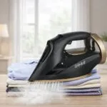 Fer à Repasser a Vapeur Céramique STEAM IRON 2200W Sonashi SI-5091C couleur noir et doré – مكواة سوناشي 2200 واط أسود ذهبي SI-5091C