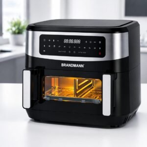 AirFryer inox XL  L10.5 2000W 10 Programmes 1 Bac XL avec séparation amovible Brandmann BR5511DTW