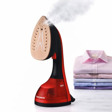 Fer a Repasser et Defroisseur 2 en avec Technologie Ceramique 1600W Trustmann TM-GS-001 couleur rouge