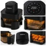 Airfryer Digital 4 en 1 Avec Bac en verre 6L+4.2L 1600W Sonashi SAF-642G – قلاية هوائية سوناشي 6 لتر 1600 واط زجاج SAF-642G