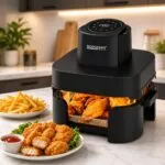 Airfryer Digital 4 en 1 Avec Bac en verre 6L+4.2L 1600W Sonashi SAF-642G – قلاية هوائية سوناشي 6 لتر 1600 واط زجاج SAF-642G