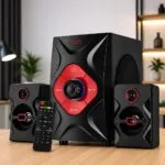 Haut-parleurs multimédia 3 Ppcs 4000W radio - Bluetooth - 2.1CH Planetsat PSP-9041BT Rouge – بلانيت سات