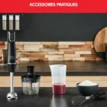 BRAS MIXEUR COFFRET 1000W AVEC 4 ACCESSOIRES ET LAMMES powelix MOULINEX Original DD94L810 – خلاط كهربائي مولينكس 1000 واط DD94L810