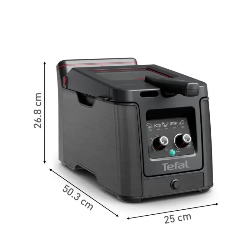 Friteuse classique Tefal Origial Clear Duo Friteuse, Moins de fumee et d'odeurs,Noir, FR600810