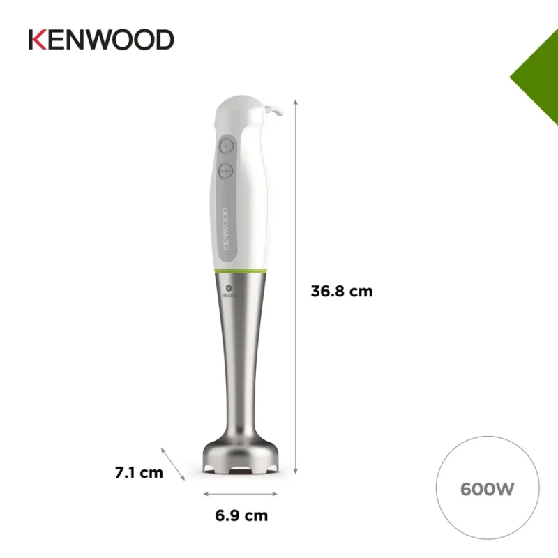 Hand Blender Kenwood original Triblade with Chopper & Whisk 600W - HDP109WG