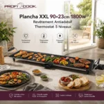 Plaque Grill Plancha 2000W Revêtement Antiadhésif Et Thermostat 5Niveaux Proficook PC-TYG1120 – شواية كهربائية بروفي كوك 2000 واط PC-TYG1120