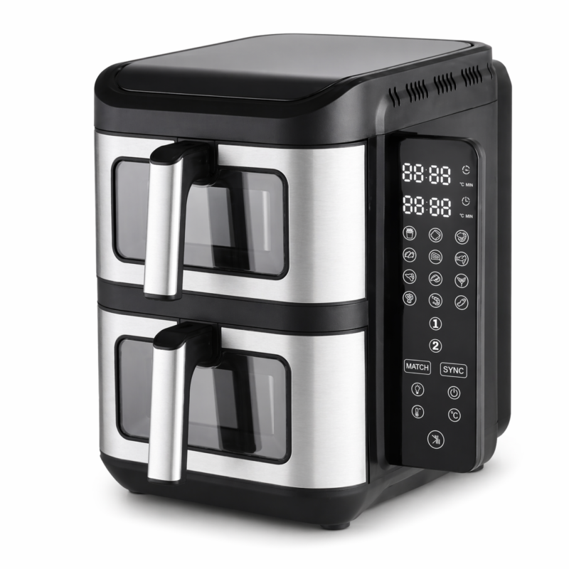 Airfryer inox double stack Digital 11L 2800W Avec Fenêtre Visible Schalleng AMB-33AF