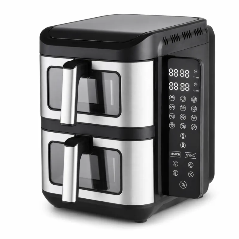 Airfryer inox double stack Digital 11L 2800W  Avec Fenêtre Visible Schalleng AMB-33AF