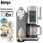 Machine a Glace et Sorbetière, 13 modes, Machine a glaces l’italienne Intégré, Avec 2 pots, Pièces Amovibles Lavables au Lave-Vaisselle, Gris platine NINJA CREAMi Scoop et Swirl Original NC701EU – غسالة صحون نينجا رمادي NC701EU