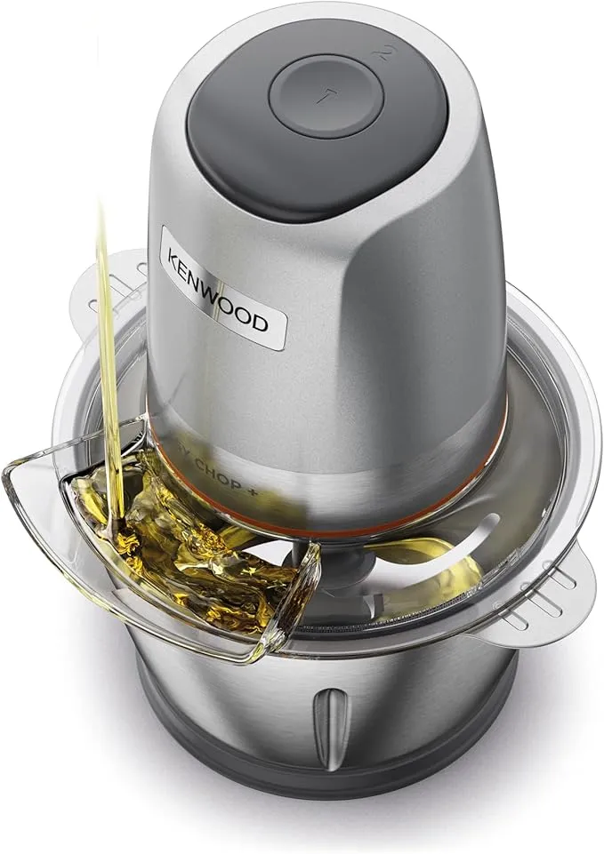 Hachoir inox Électrique 500W Avec Bol Inox 0.6L Et 4Lames Kenwood Original CHP62.700SI