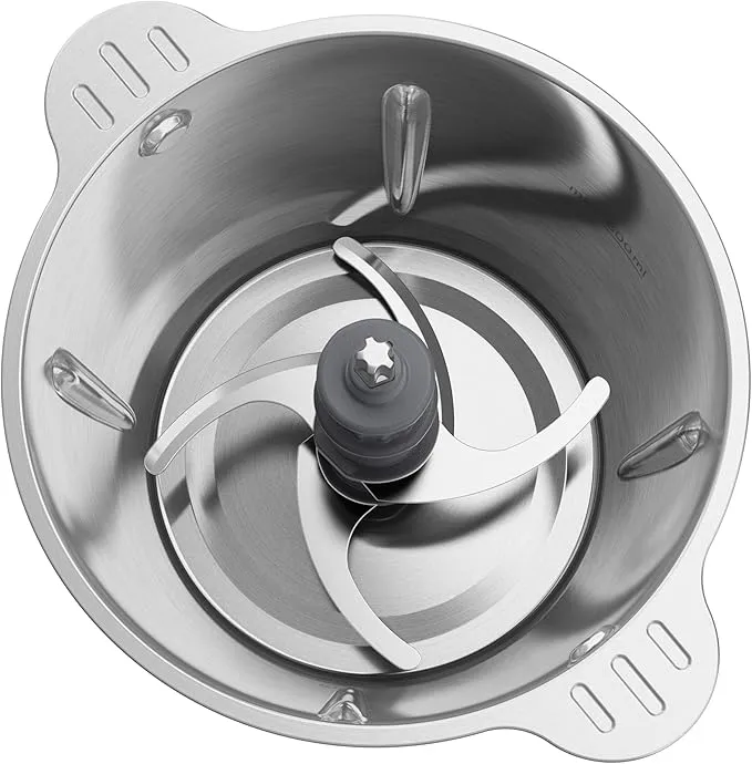 Hachoir inox Électrique 500W Avec Bol Inox 0.6L Et 4Lames Kenwood Original CHP62.700SI