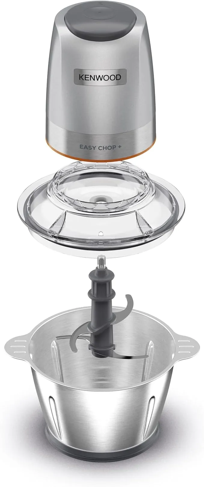 Hachoir inox Électrique 500W Avec Bol Inox 0.6L Et 4Lames Kenwood Original CHP62.700SI