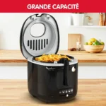 Friteuse Moulinex Original Classique Mega XXL, 2Kg, 1800W, Inox/Noir - AM480870 – قلاية هوائية مولينكس 1800 واط أسود إينوكس AM480870