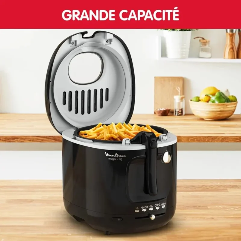 Friteuse Moulinex Original Classique Mega XXL, 2Kg, 1800W, Inox/Noir - AM480870