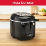 Friteuse Moulinex Original Classique Mega XXL, 2Kg, 1800W, Inox/Noir - AM480870 – قلاية هوائية مولينكس 1800 واط أسود إينوكس AM480870