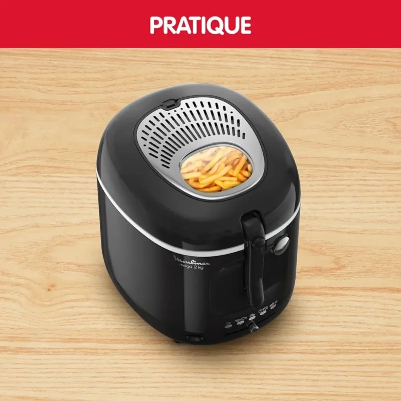 Friteuse Moulinex Original Classique Mega XXL, 2Kg, 1800W, Inox/Noir - AM480870