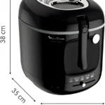 Friteuse Moulinex Original Classique Mega XXL, 2Kg, 1800W, Inox/Noir - AM480870 – قلاية هوائية مولينكس 1800 واط أسود إينوكس AM480870