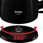 BOUILLOIRE TEFAL Uno 1.5L 2400W KO1508DE NOIR – غلاية ماء كهربائية تيفال 1.5 لتر 2400 واط أسود KO1508DE