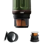 Cafetière CERA+ portable avec batterie, poudre de café et capsules NS pour machine à expresso auto-chauffante avec étui de transport pour campeurs de voyage PCM03S – آلة قهوة PCM03S