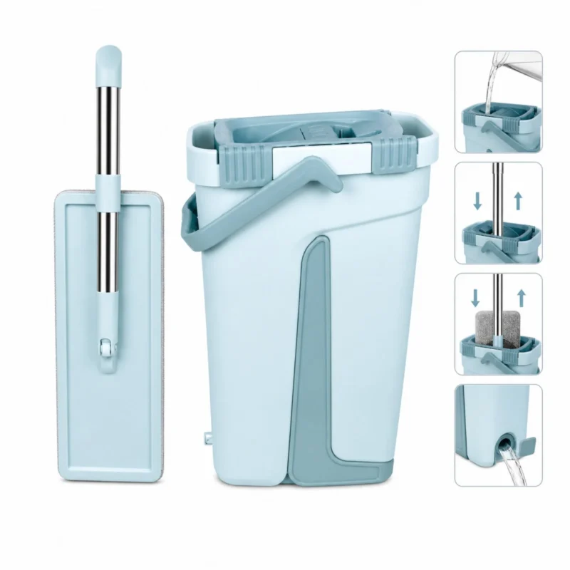 Balai clean magique 2 en 1 avec 2 Recharge Cleantex BM0370 Vert