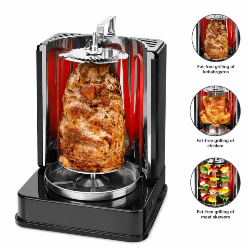 Multi-grill Electrique vertical 3en1 Rôtisserie & Chawarma Bomann DVG 3006 CB