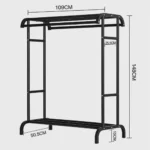 Porte-vêtements en Metal 109x148x50.5 CM Noir