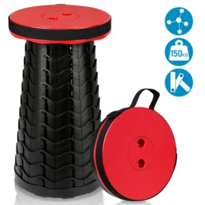 Wolketon Chaise pliante portable Compacte Télescopique légère 150kg Outdoor Tabouret pliable Portable Rouge