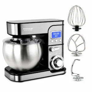 Petrin inox 6.5L 1300W avec Ecran LCD et pignion en Metal KitchenLab KL130065IX