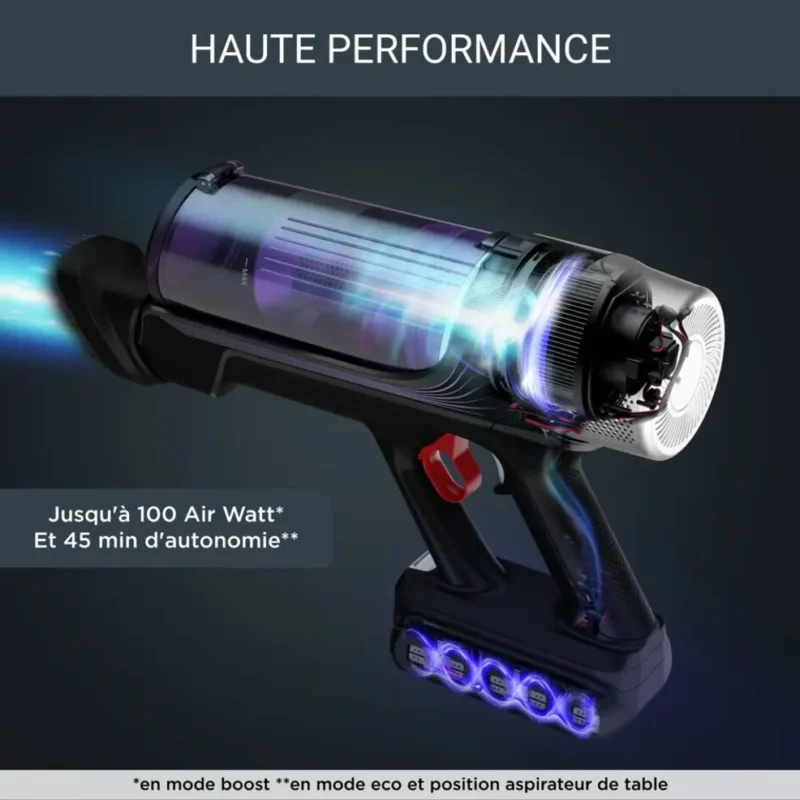 Aspirateur Balai Sans Fil 250W Avec Autonomie de 45 Minutes Et Technologie Avancée Rowenta 9.60 RH2037WO