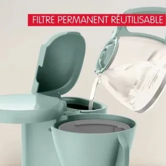 Cafetière Filtre MOULINEX Eucalyptus-Jusqu’à 12-15 tasses-1.25L-1000W- FG2M1310