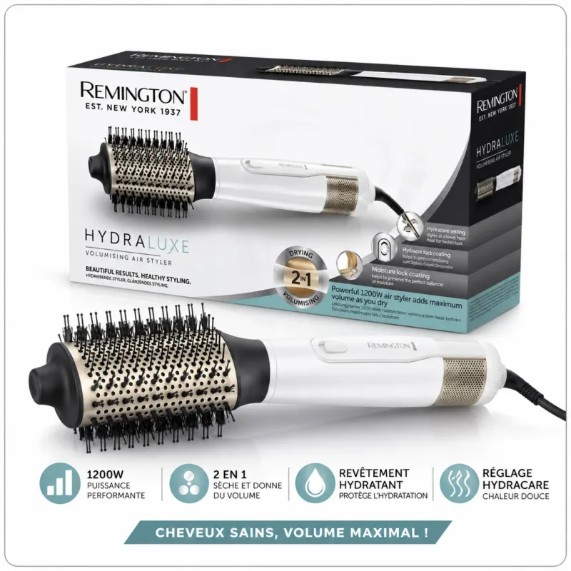 Brosse chauffante Remington hydraluxe 1200w REF:AS15A