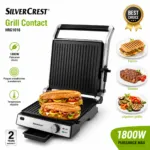 Panineuse et Grill 2 en 1 inox 2000W SilverCrest HRG1016 – شواية كهربائية سيلفر كرست 2000 واط إينوكس HRG1016