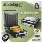 Panineuse et Grill 2 en 1 inox 2000W SilverCrest HRG1016 – شواية كهربائية سيلفر كرست 2000 واط إينوكس HRG1016