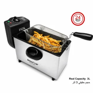 Friteuse à huile inox Électrique 3L 2000W 190°C BAG Amovible KitchenLab KT-DF-002