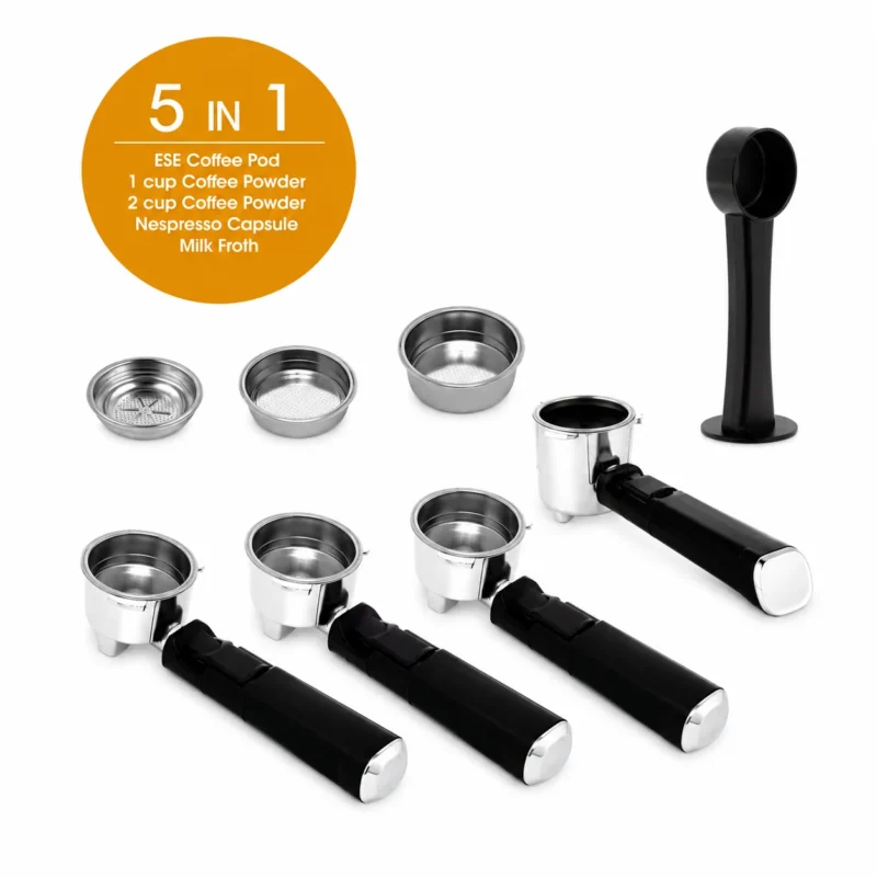 Machine a Café inox 5 en 1 - 20 Bars 850W 1.6L Café poudre et Capsule Nespresso et cappuccino Germany Style TrustMann TM-CM-004
