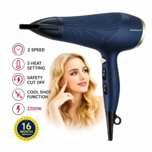 Sèche cheveux 2200W 2 Vitesses 03 Reglages de Chaleur MultiSmart MS-HR104 Bleu Nuit
