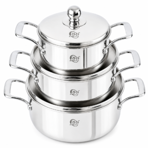 Serie 03 Marmite en inox 18/10 avec Couvercle en inox Qualité 1er Choix  BBF GM5600