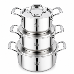 Serie 03 Marmite en inox 18/10 avec Couvercle en inox Qualité 1er Choix  BBF GM5203
