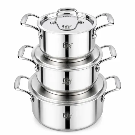 Serie 03 Marmite en inox 18/10 avec Couvercle en inox Qualité 1er Choix  BBF GM5203