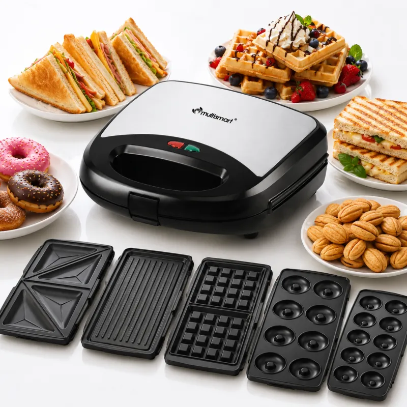 Panineuse inox 5 En 1 - 750W - 12X24 CM MultiSmart MS-SW4015