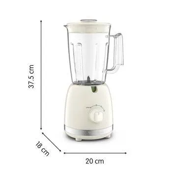 Moulinex Blender Mixeur Soleil 500 W 1.75 L – 2 Vitesses et Turbo avec 6 Lames et Verre doseur 800 ml – Soleil Ivoire LM355A10