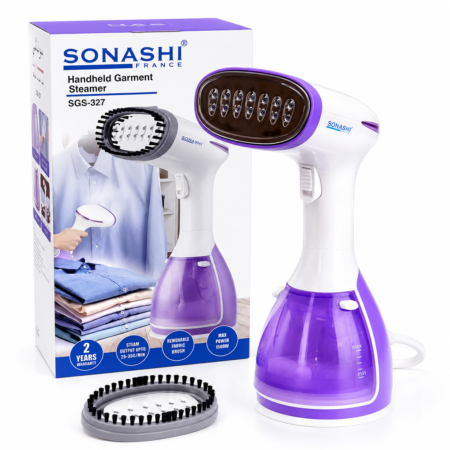 Défroisseur Vapeur Portable 1500W Réservoir 280mL Avec Chauffe Rapide 35Secondes Sonashi SGS-327 Mouve