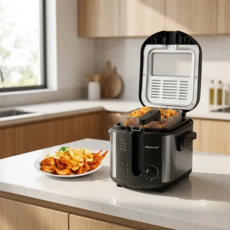Friteuse  à huile inox Électrique 2.5L 1600W 190°C BAG Amovible  Kitchelab KT-DF-003