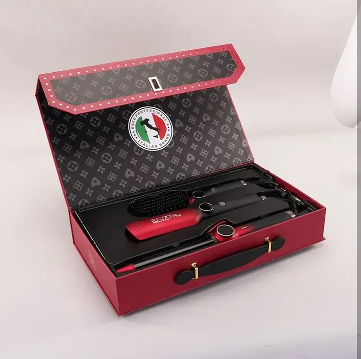 Coffret Enzo original Professionnel Brosse lisseur Chauffant Supercare PRO – Coffret 3 en 1 EN_3133