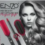 Coffret Enzo original Professionnel Brosse lisseur Chauffant Supercare PRO – Coffret 3 en 1 EN_3133 – مكواة شعر إنزو