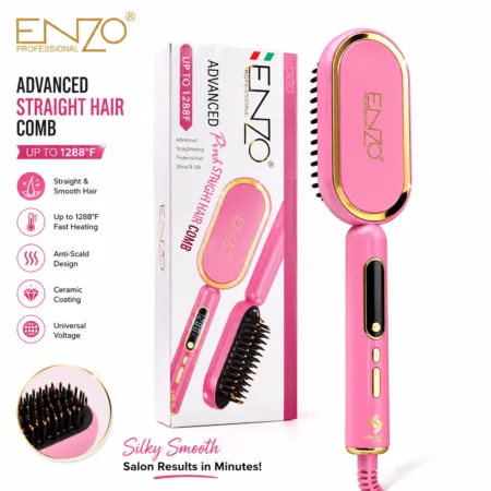 Brosse lissante ENZO EN-4102 Gold & pink