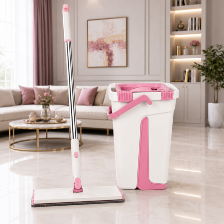 Balai clean magique 2 en 1 avec 2 Recharge Cleantex BM0370 rose